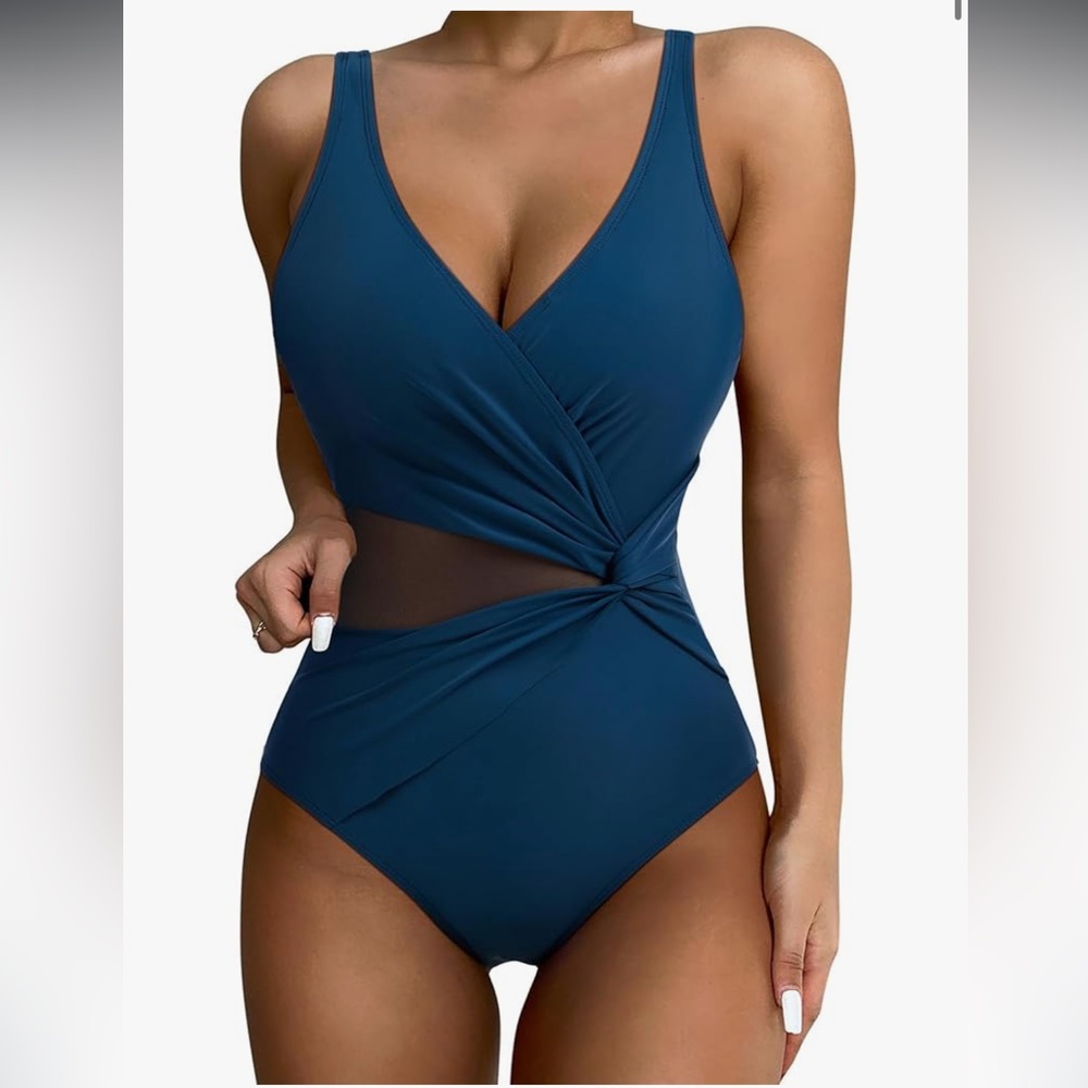 SUUKSESS Women Sexy Mesh Tummy Control One Piece Swimsuit Push Up Bathing Suit 🩱